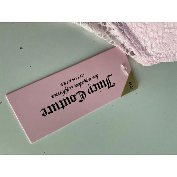 Juicy Couture Sexy Push Up Bra Sz 40D Parfait Pink Underwire JC6914D Lace NEW - Picture 2 of 9